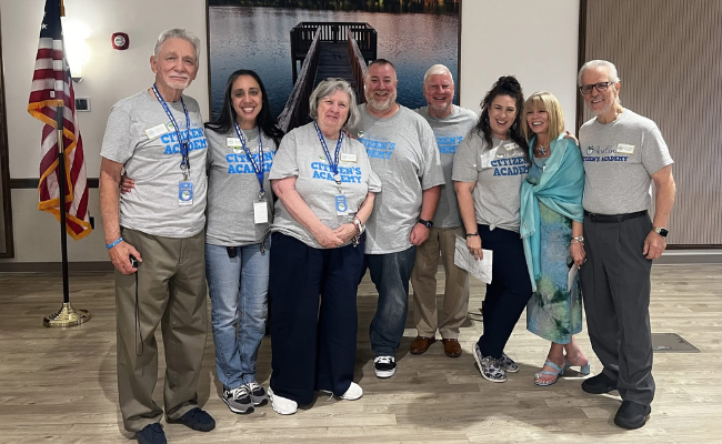 Palm Coast Citizens Academy Alumni Ambassadors Host Third Successful Connecting to Palm Coast Expo Sept 25, 2025. From Left to Right: Names from left to right: Eli Rodriguez, Nina Guiglotto, Paulette Hatfield, Edward Lang, Edward Fuller, Shara Brodsky, Donna McGevna, Keneth McGevna Palm Coast Citizens Academy Alumni Ambassadors Host Third Successful Connecting to Palm Coast Expo