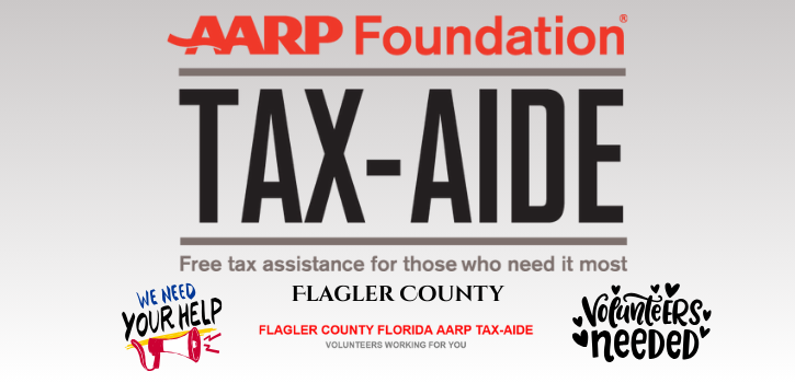 Tax filing season may be months away, but the Flagler County Tax-Aide District is already seeking volunteers who want to serve their community through the AARP Foundation’s Tax-Aide program, said Sheri Muth, District Coordinator of Flagler County. Tax filing season may be months away, but the Flagler County Tax-Aide District is already seeking volunteers who want to serve their community through the AARP Foundation’s Tax-Aide program, said Sheri Muth, District Coordinator of Flagler County.