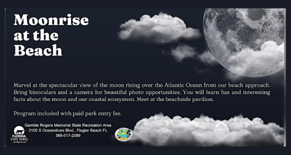 December 4, 2025 Moonrise at Flagler Beach| Palm Coast Local Events