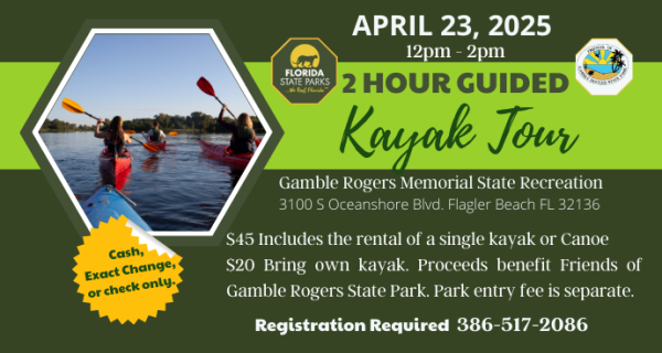 April 26, 2025 Guided Kayak Tour Flagler Beach, Florida | Palm Coast Local Events