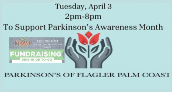April 3rd, Texas Roadhouse is giving Parkinson's of Flagler 10% back | Palm Coast Local Events