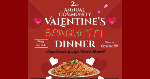 2nd Annual Valentine’s Spaghetti Dinner Fundraiser – Life Church Bunnell | Flagler County