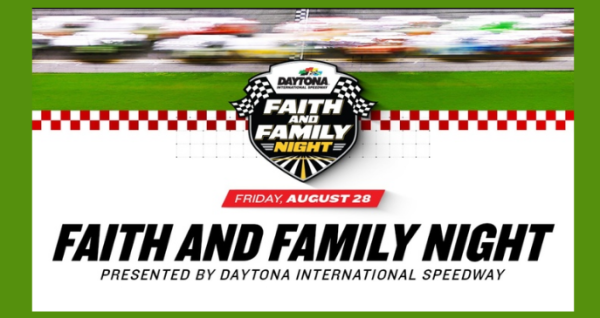A large crowd gathered on the famous track surface at Daytona International Speedway for a special community event.