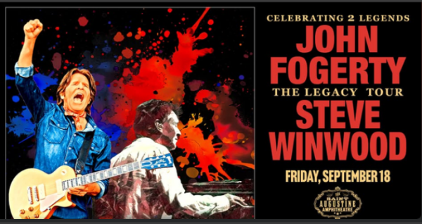 John Fogerty and Steve Winwood bring The Legacy Tour to the St. Augustine Amphitheatre on September 18, 2026 featuring classic rock hits from two Rock & Roll Hall of Fame legends.