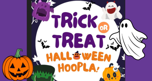 Halloween Hoopla at the library on October 24 2026 from 1 to 3 PM