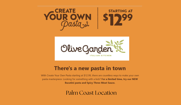 Olive Garden Create Your Own Pasta Meal